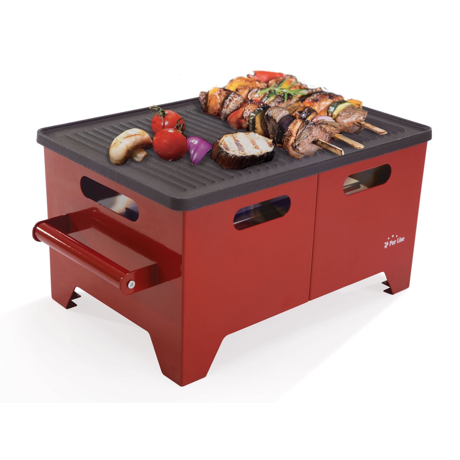 Grill etanolowy 1,2 l na czarnej płycie stalowej i żeliwnej