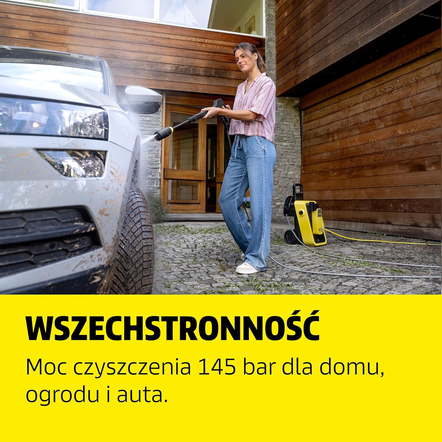 Kärcher Myjka ciśnieniowa K 5 Power Control, 145 bar, 500 l/h, wydajność powierzchniowa: 40 m²/h, filtr wody, waga: 13 kg, wąż ciśnieniowy i pistolet, lanca rotacyjna i dysza strumieniowa