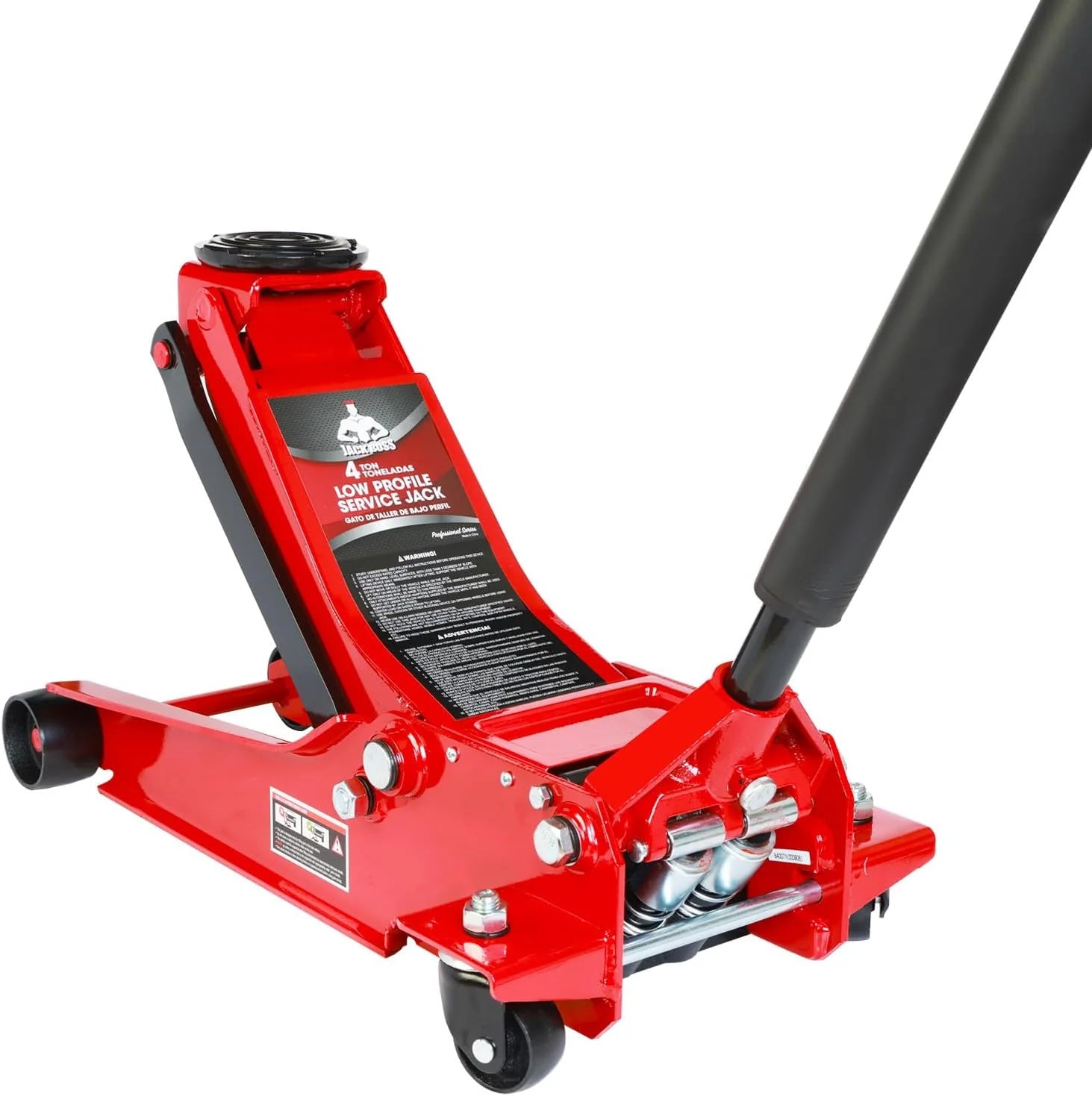 3 Ton Low Profile, Aluminum and Steel Racing Floor Jack with Dual Pistons Quick Lift Pump for Sport Utility Vehicle, Lifting Range 3-15/16 min to 18-5/16 max, Red