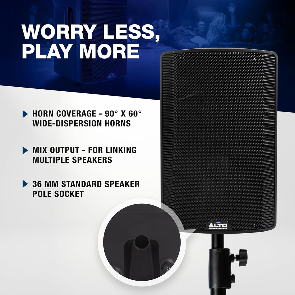ALTO TS410 Aktywny Głośnik PA 2000W 10 z 3-Kanałowym Mikserem, Bluetooth, Bezprzewodowym Podłączaniem Głośników, DSP i Aplikacją