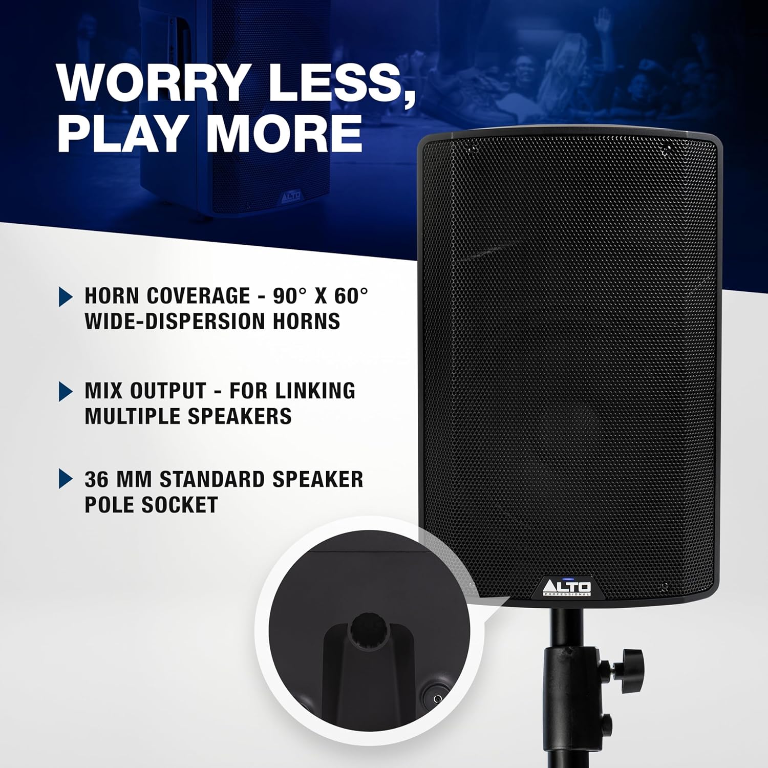 ALTO TS410 Aktywny Głośnik PA 2000W 10 z 3-Kanałowym Mikserem, Bluetooth, Bezprzewodowym Podłączaniem Głośników, DSP i Aplikacją