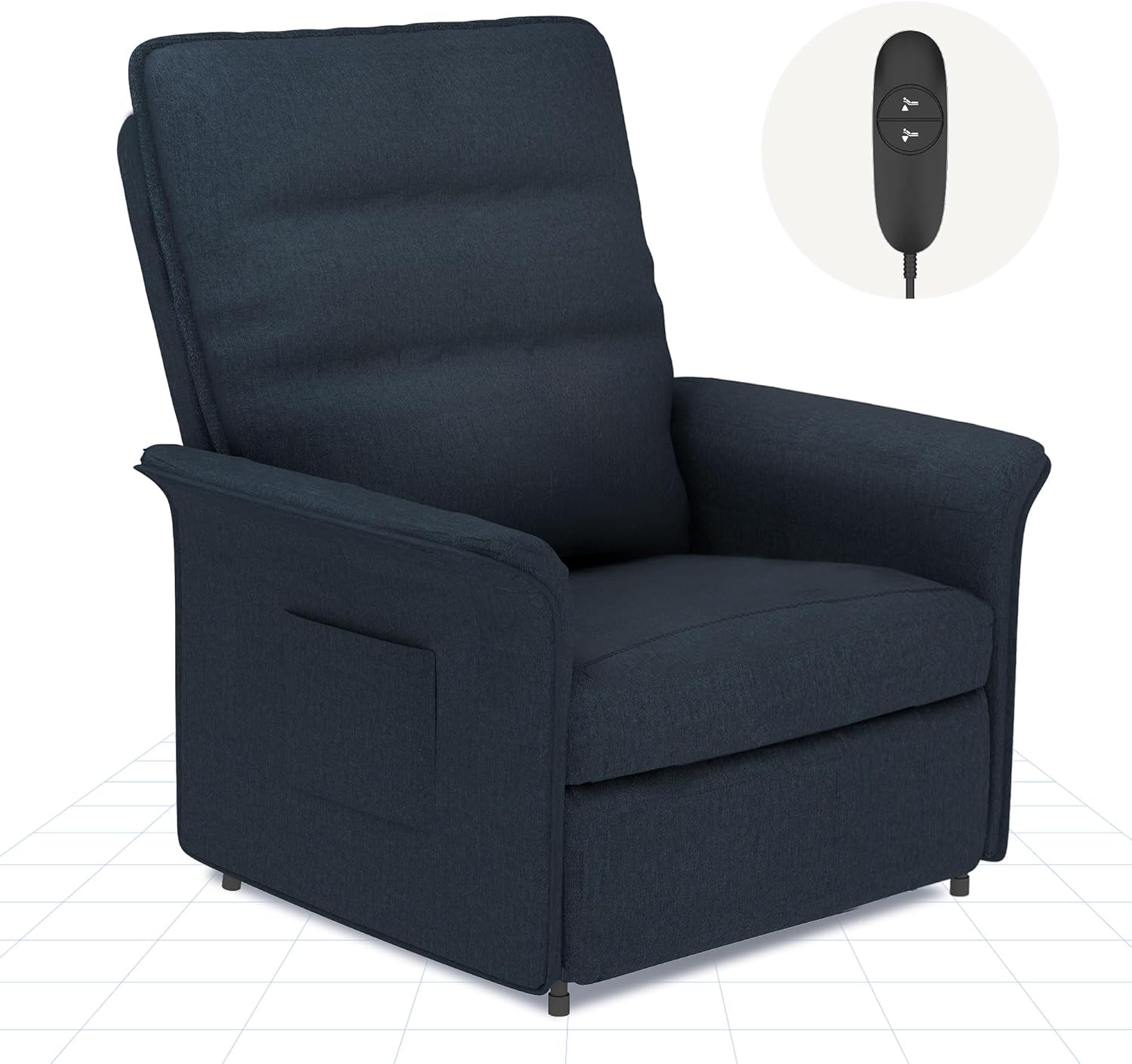 Fotel rozkładany elektrycznie FLEXISPOT z regulowanym oparciem, odchylany w zakresie od 105° do 155°, ergonomiczny fotel wypoczynkowy do sypialni, salonu i kina domowego (ciemnoszary)