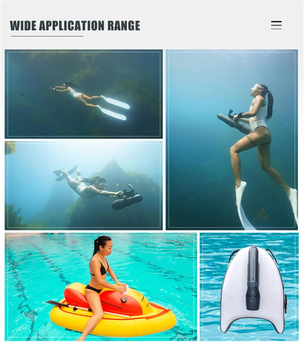 Elektryczny skuter wodny Jetski 700 W, 3 m/s, 14500 mAh, skuter wodny 160 min, bezszczotkowy silnik napędowy pod wodą do basenu i morza (standardowy + uchwyt + zestaw sup)
