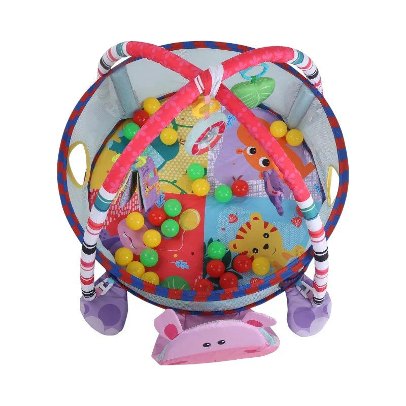 3-in-1 Baby Play Mat with Ball Pool, Hanging Toys