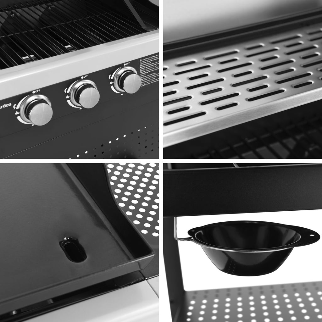 Grill gazowy Vesuvio Duo – 3 palniki + patelnia grillowa 3-palnikowa