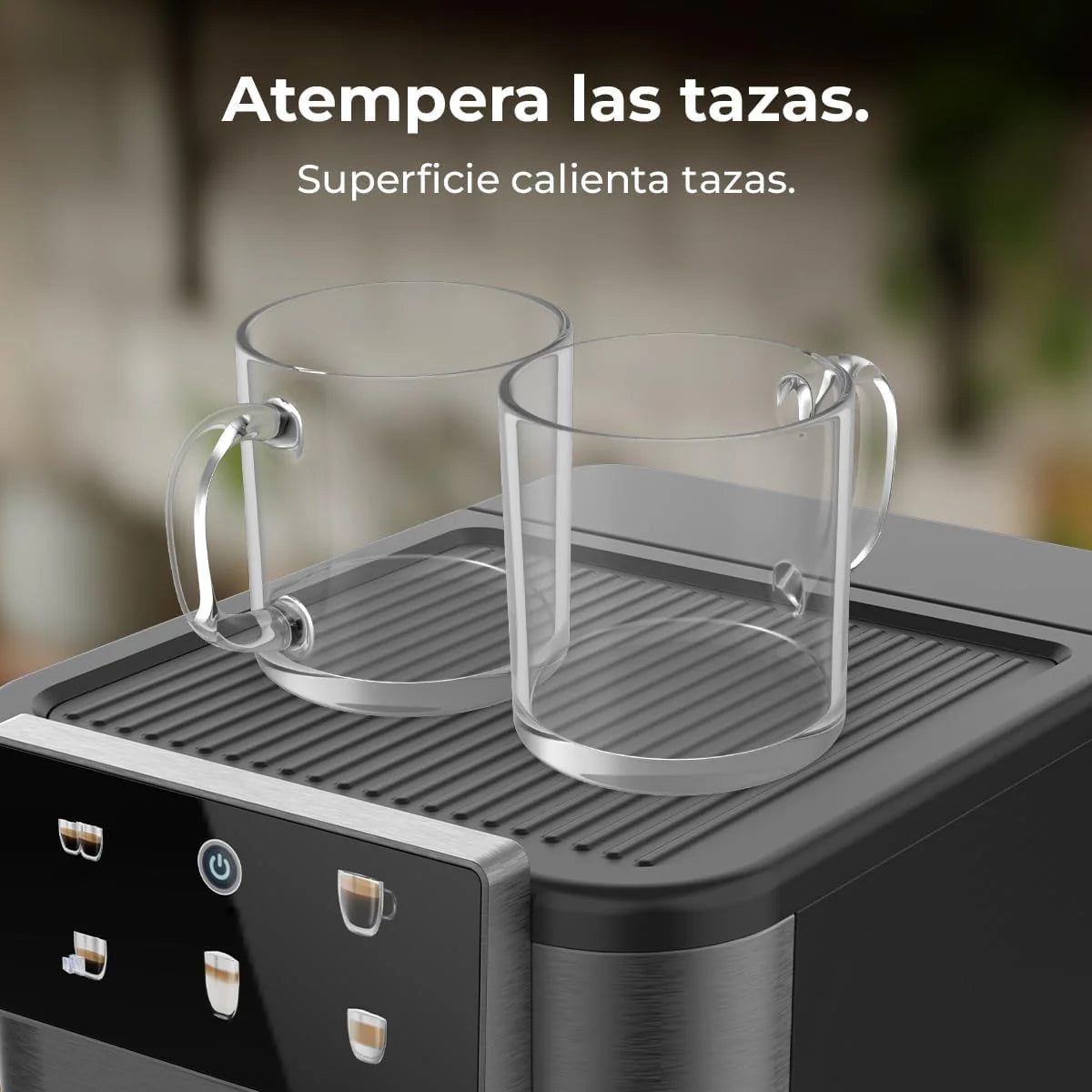 Cecotec Ekspres do kawy z podwójnym wyjściem Power Espresso 20 Barista Cream. 1550 W, 20 prętów, zbiornik na ziarna kawy 250g, młynek z 30 poziomami mielenia, termoblok, zbiornik na wodę 2.5 L