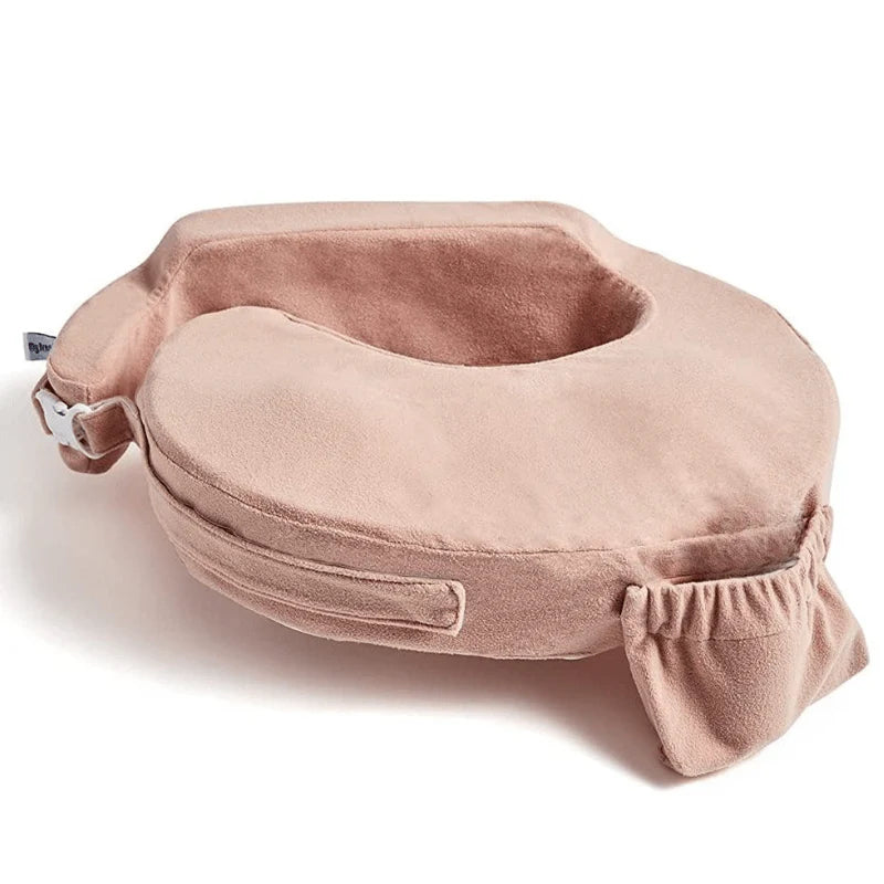 Firm Foam Nursing Pillow with Wraparound Strap, Pocket, Washable Cover