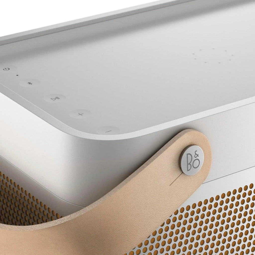 Bang & Olufsen Beolit 20 Przenośny głośnik z bluetooth, z ładowaniem bezprzewodowym, głośny dźwięk 360 stopni, głośnik do domu i na zewnątrz, ładowarka Qi do telefonu - Grey Mist