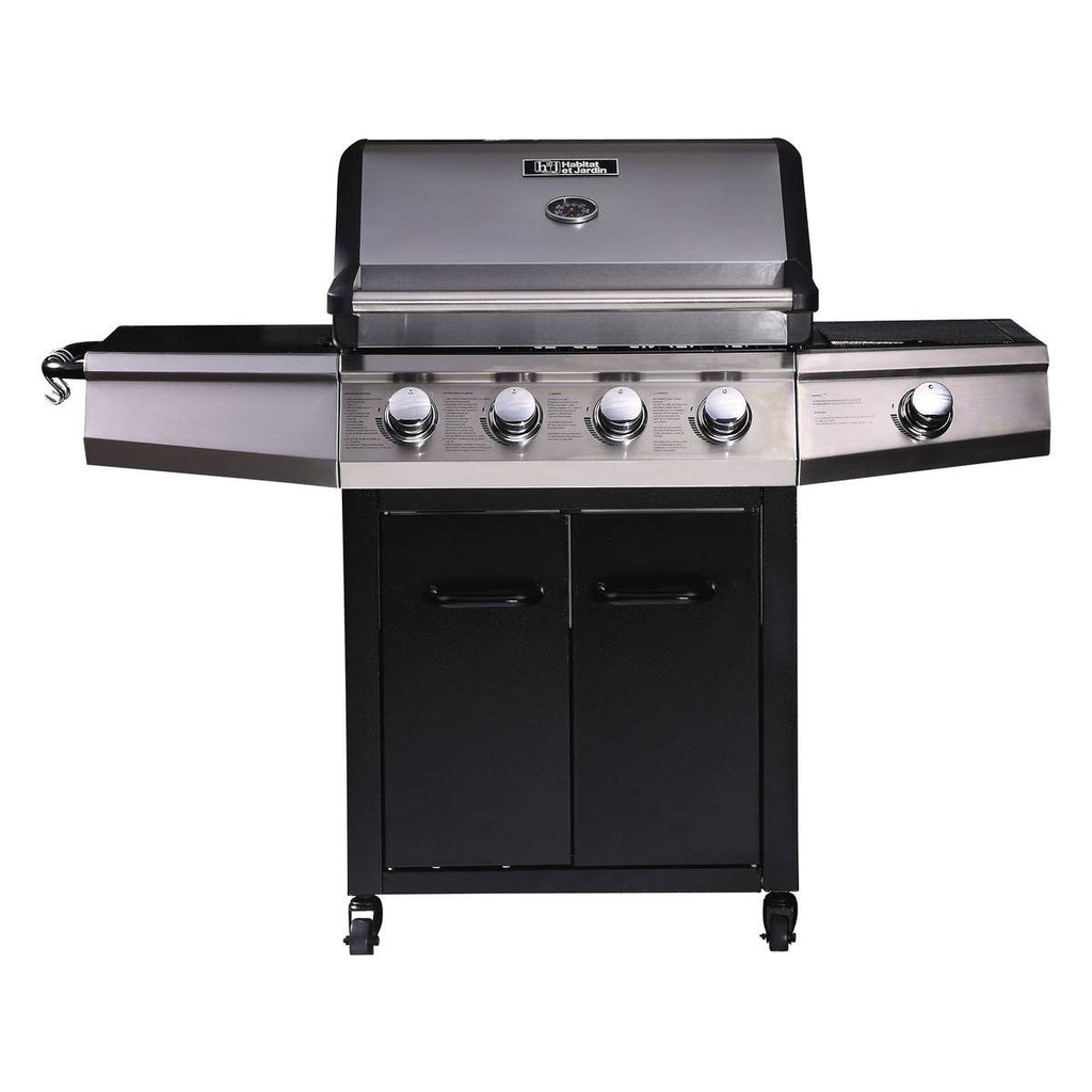 Grill gazowy „Bingo 5” – 5 palników (1 strona) – 15,2 kW + osłona ochronna – czarny