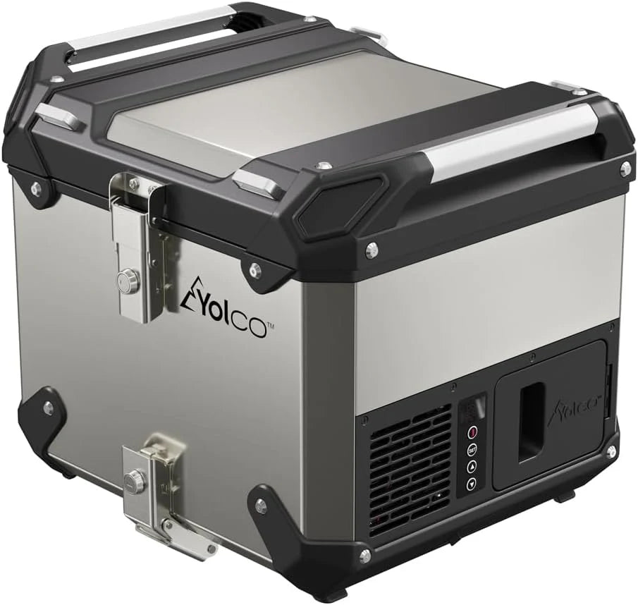 Yolco MCX17 Silver motocyklowa lodówka turystyczna Top Case – 17 l kompresorowa lodówka, -20°C, sterowanie za pomocą aplikacji, 12/24 V i 230 V
