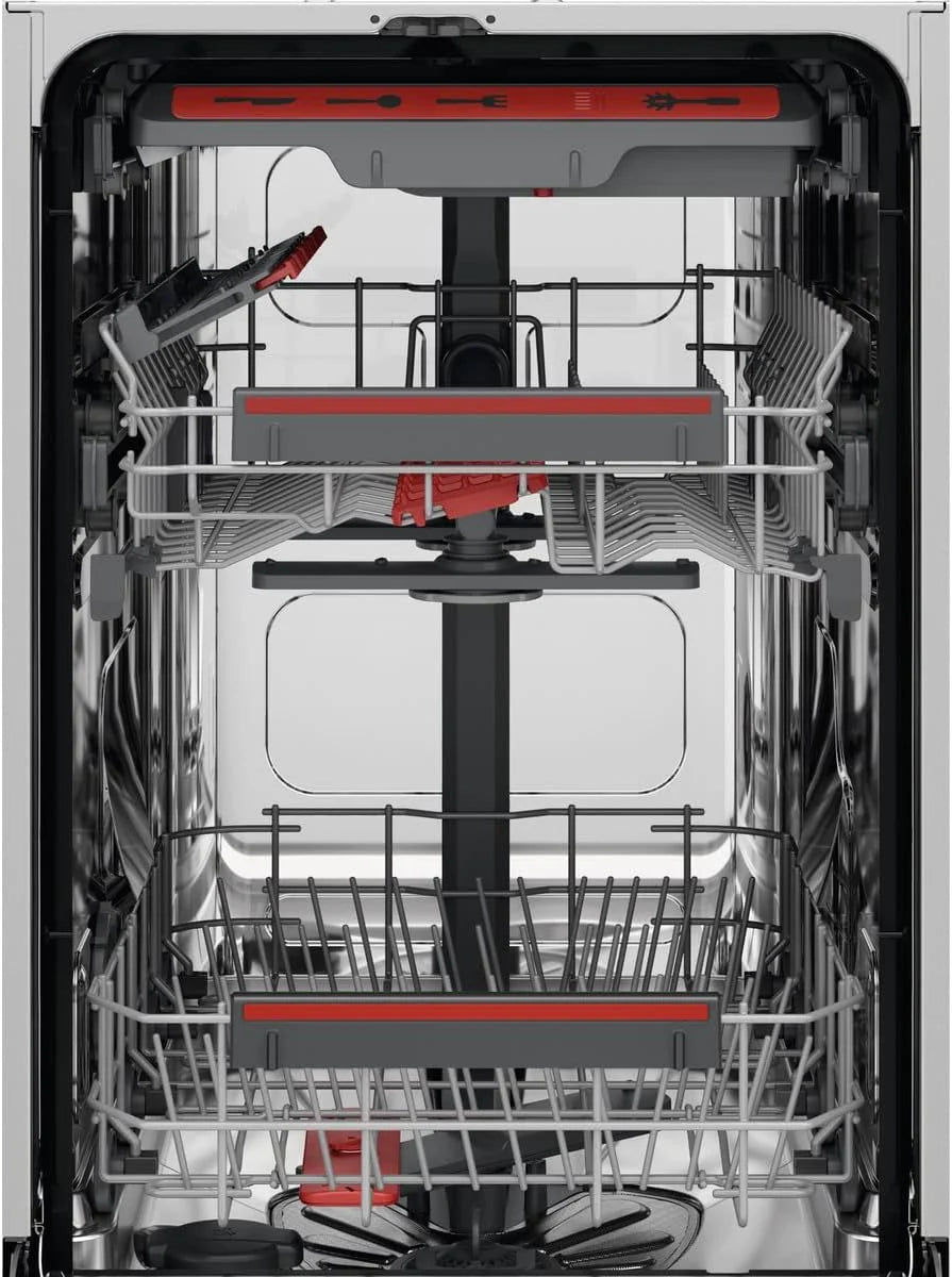 AEG FFB73517ZM Zmywarka AirDry, 10 sztućców, automatyczne odłączanie, 9 programów w 4 temperaturach, taca Maxiflex, funkcja ExtraHygiene, regulowany kosz, falownik, 48 dBA, Inox, 45 cm, klasa D