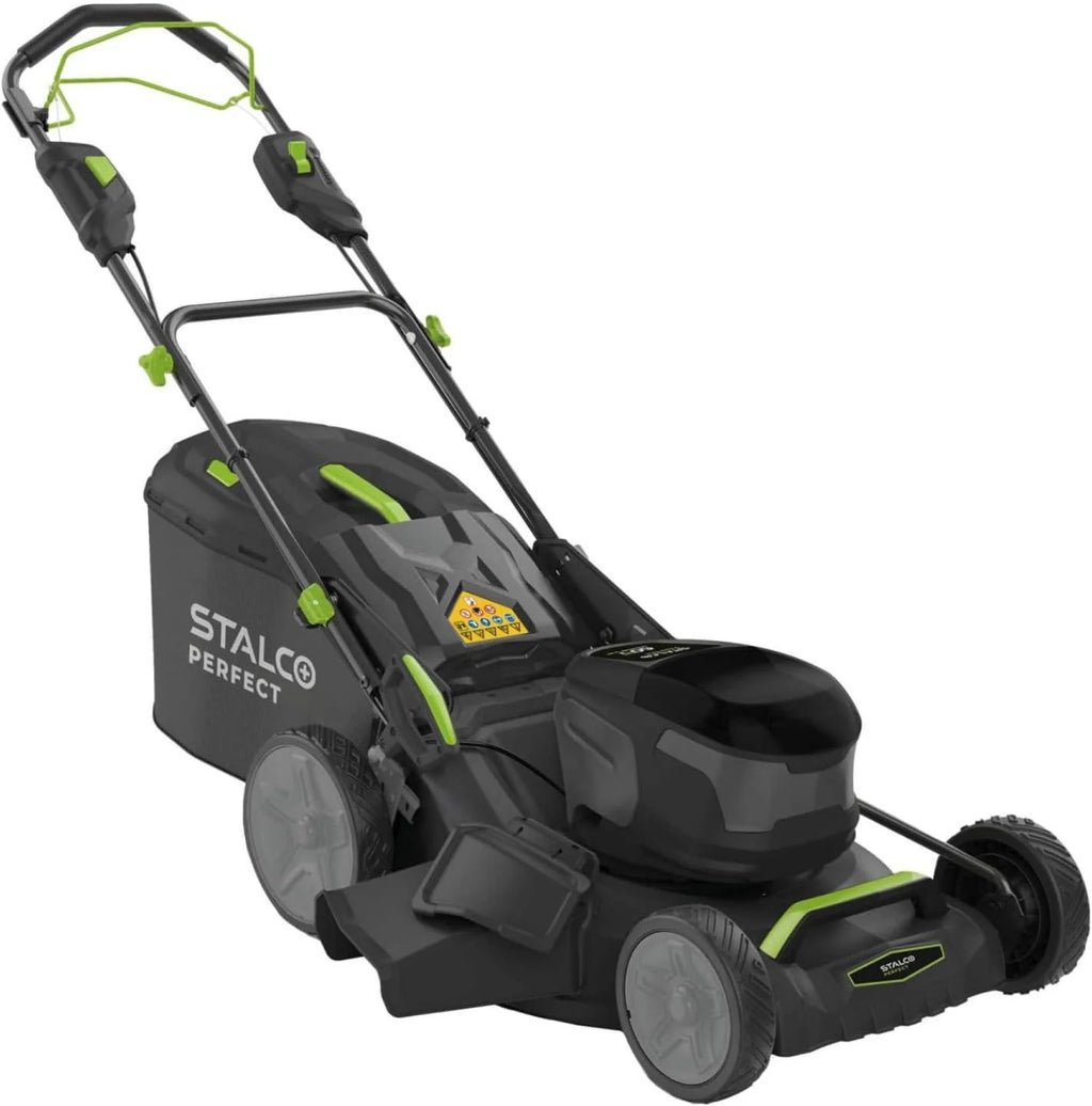 STALCO LMP60-51BLSP akumulatorowa kosiarka 60 V z napędem na koła, silnik bezszczotkowy, szerokość cięcia 51 cm, funkcja 4 w 1, stalowa obudowa, korpus bez akumulatora