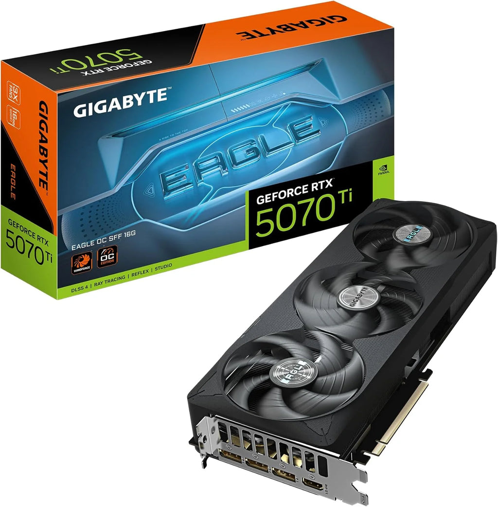 Gigabyte GeForce RTX 5070 Ti EAGLE OC SFF 16G karta graficzna - 16 GB GDDR7, 256bit, PCI-E 5.0, 2542 MHz Core Clock, 3 x DP 2.1a, 1 x HDMI 2.1b, NVIDIA DLSS 4, GV-N507TEAGLE OC-16GD