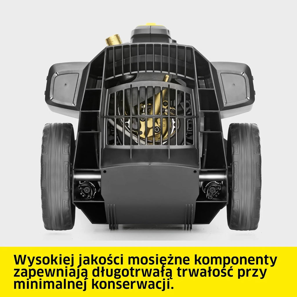 Kärcher urządzenie wysokociśnieniowe HD 5/17 C Plus, ciśnienie robocze: 170 bar, wydajność: 480 l/h, waga: 26 kg, wąż: 15 m, pistolet wysokociśnieniowy, lanca spryskująca, dysza rotacyjna. Zimna woda