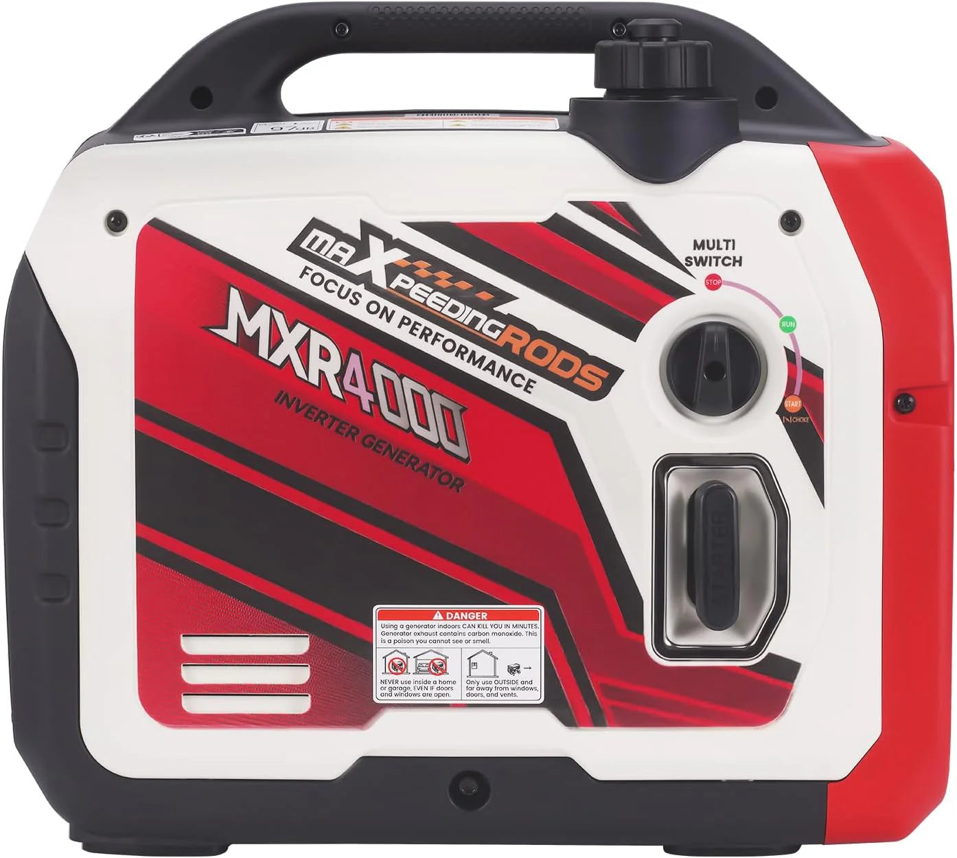 maXpeedingrods Generator pr?du inwertorowy 3500 W, generator benzynowy z zdalnym monitorowaniem danych za pomoc? aplikacji Bluetooth, nadaje si? do kamperów na ?wie?ym powietrzu, do domu