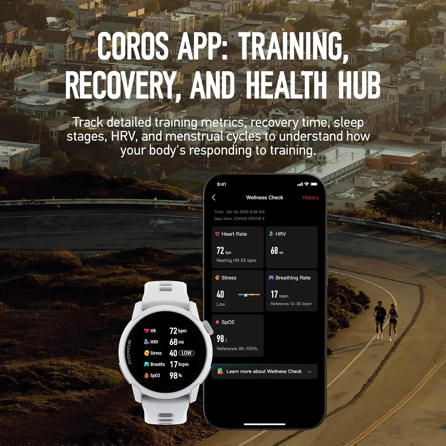 COROS PACE 4 Ultralekki sportowy zegarek GPS, ekran dotykowy AMOLED 1,2, 19 dni codziennego użytkowania, sterowanie głosem, zaawansowane narzędzia treningowe, GPS, nawigacja (biała chmura)