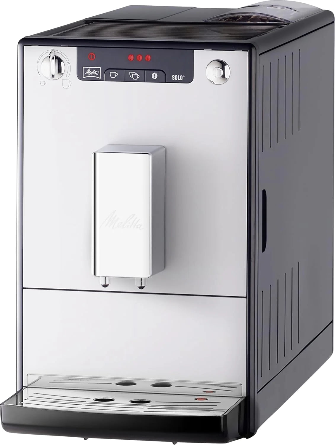 Melitta E 950-222 Caffeo Solo Automatyczny Ekspres do Kawy, 1400 W, 1,2 Litra, Czarny/Srebrny