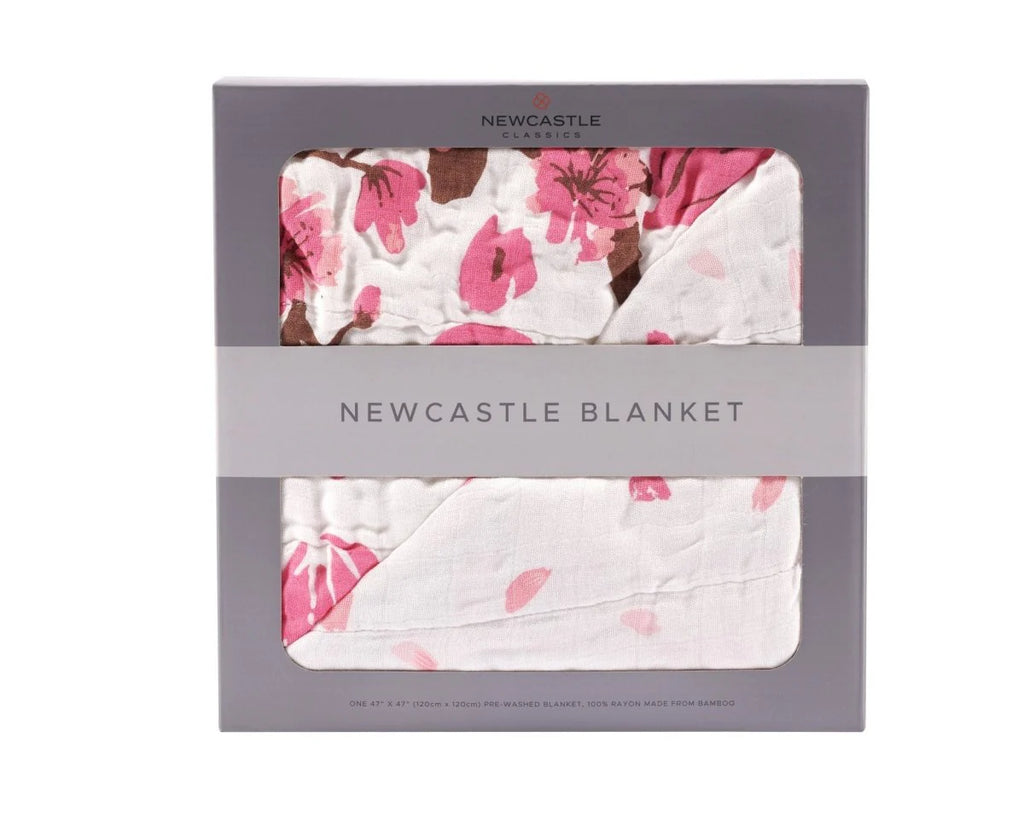 Cherry Blossom Bamboo Muslin Blanket