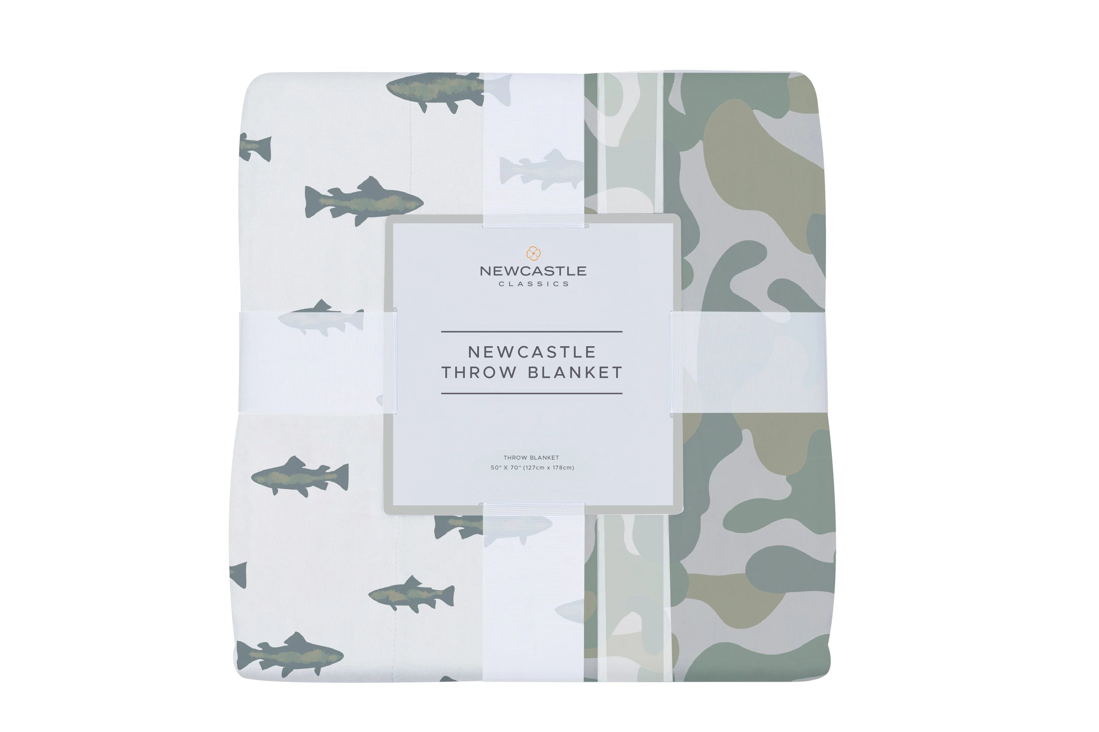 Gone Fishing and Hunter's Camo Bamboo Throw Blanket