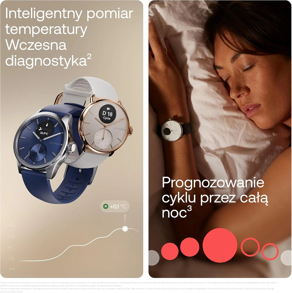 Withings ScanWatch 2 Zdrowie Smart Watch dla kobiet i mężczyzn, EKG, SpO2, temperatura, monitorowanie snu, zdrowie oddychania, wodoodporny, 30-dniowa bateria, Android i iOS