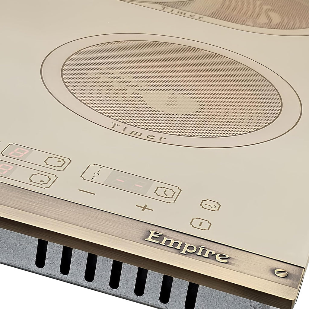 Kaiser Empire KCT 6185 ElfEm · niezależna elektryczna płyta kuchenna High-Light 60 cm · płyta ze szkła ceramicznego 4 palniki · styl retro · sterowanie dotykowe · strefa dwuokręgowa i do pieczenia