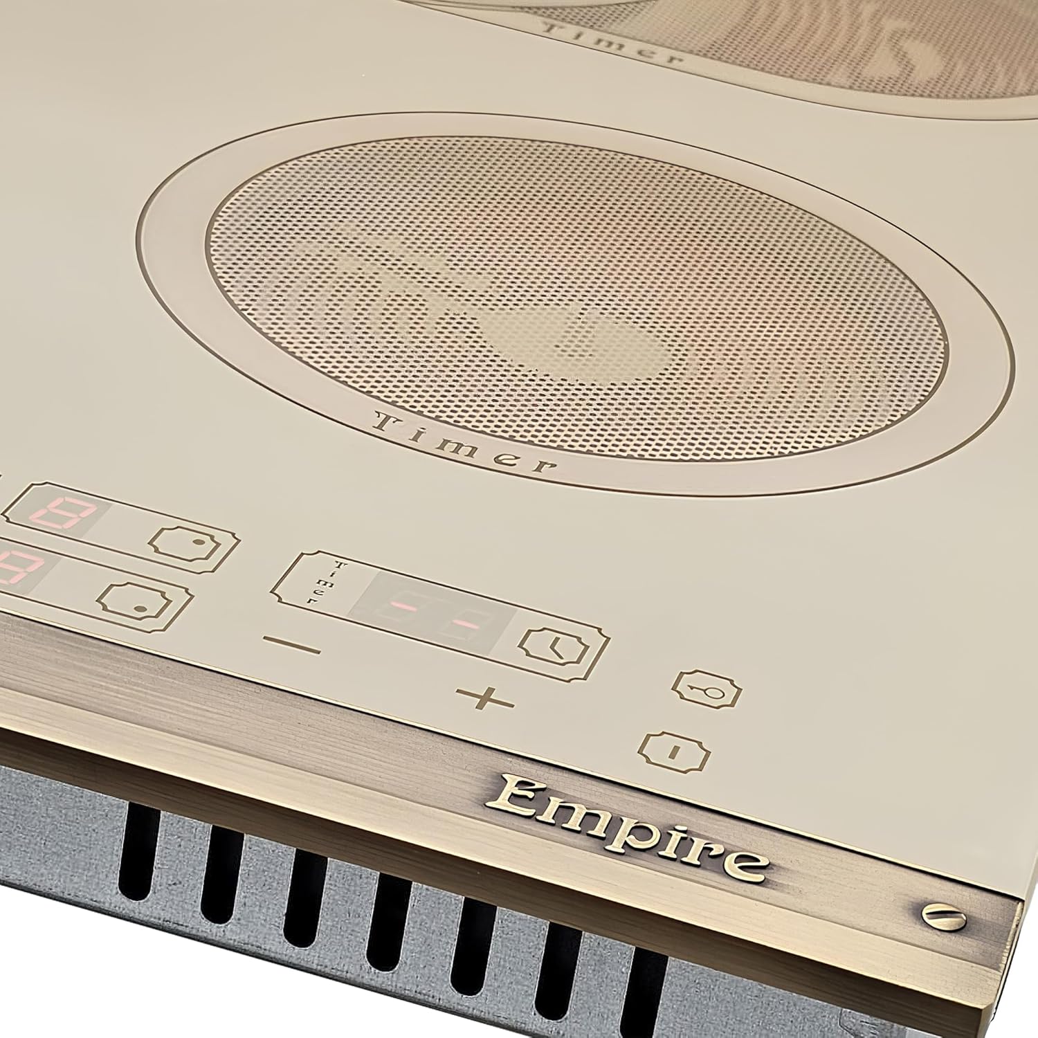 Kaiser Empire KCT 6185 ElfEm · niezależna elektryczna płyta kuchenna High-Light 60 cm · płyta ze szkła ceramicznego 4 palniki · styl retro · sterowanie dotykowe · strefa dwuokręgowa i do pieczenia