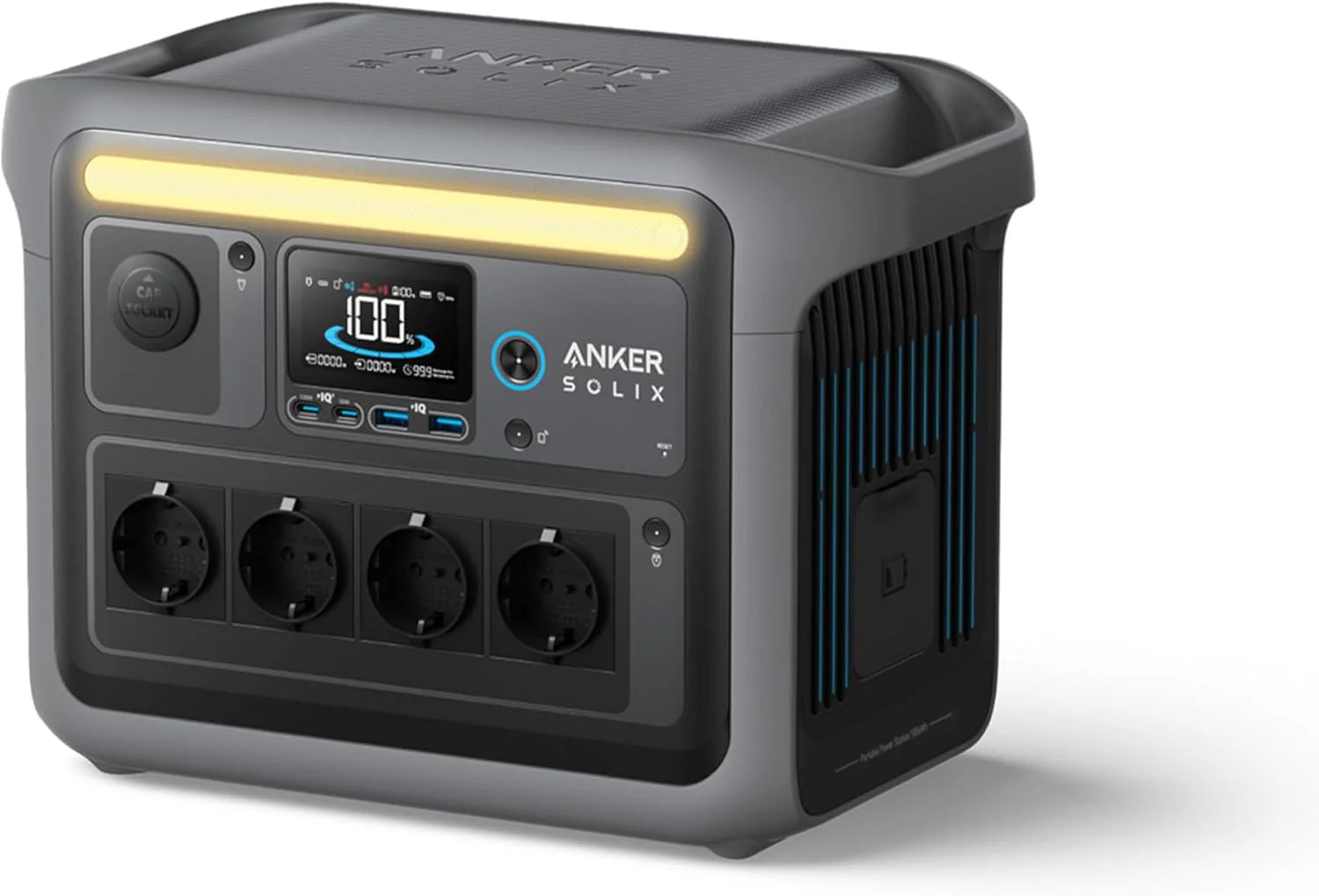 Anker SOLIX C1000 Portable Power Station, generator słoneczny 1800 W, pełne ładowanie w 58 min w trybie ultraszybkim, stacja zasilająca LiFePO4 (kemping i awaryjnie do domu) (opcjonalny panel solarny)
