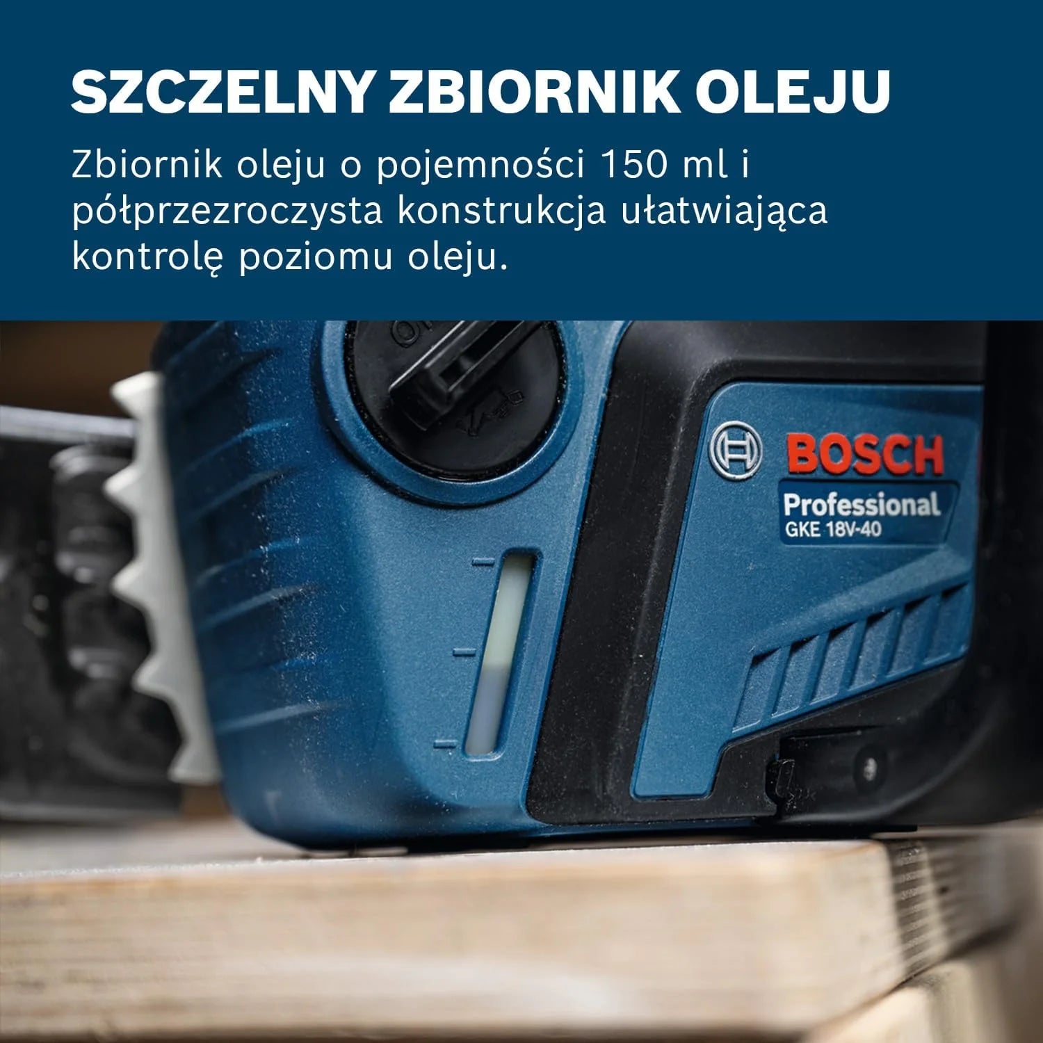 Bosch Pro Piła łańcuchowa GKE 18V-40 (prowadnica 40 cm, silnik bezszczotkowy, narzędzie (scrench), osłona łańcucha, akumulator i ładowarka)