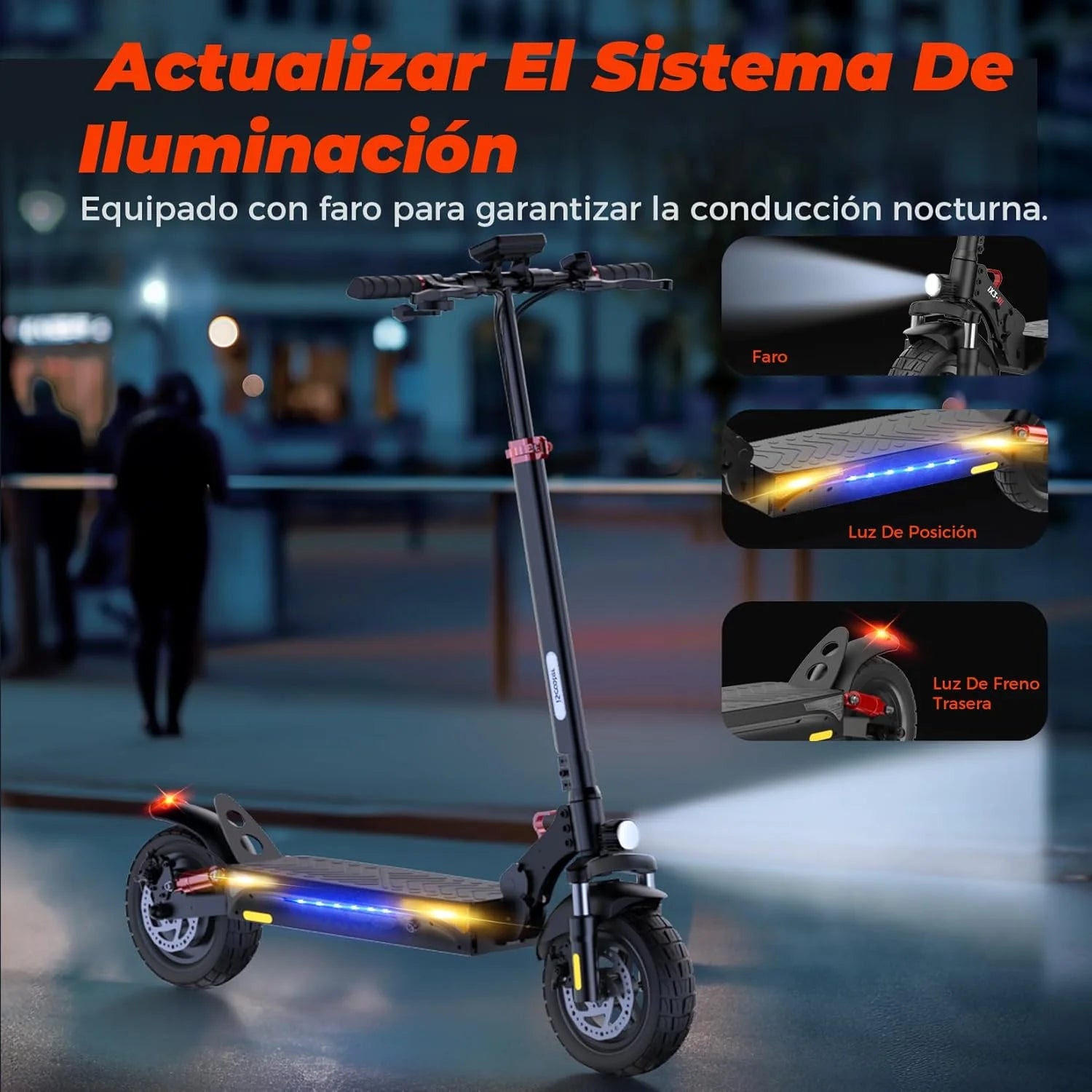 iScooter ix3 hulajnoga elektryczna dla dorosłych, bateria 480WH, maksymalna autonomia 40 km, składana hulajnoga elektryczna, sterowanie aplikacją, ładowanie 120 kg, regulowana kierownica, czterokrotne