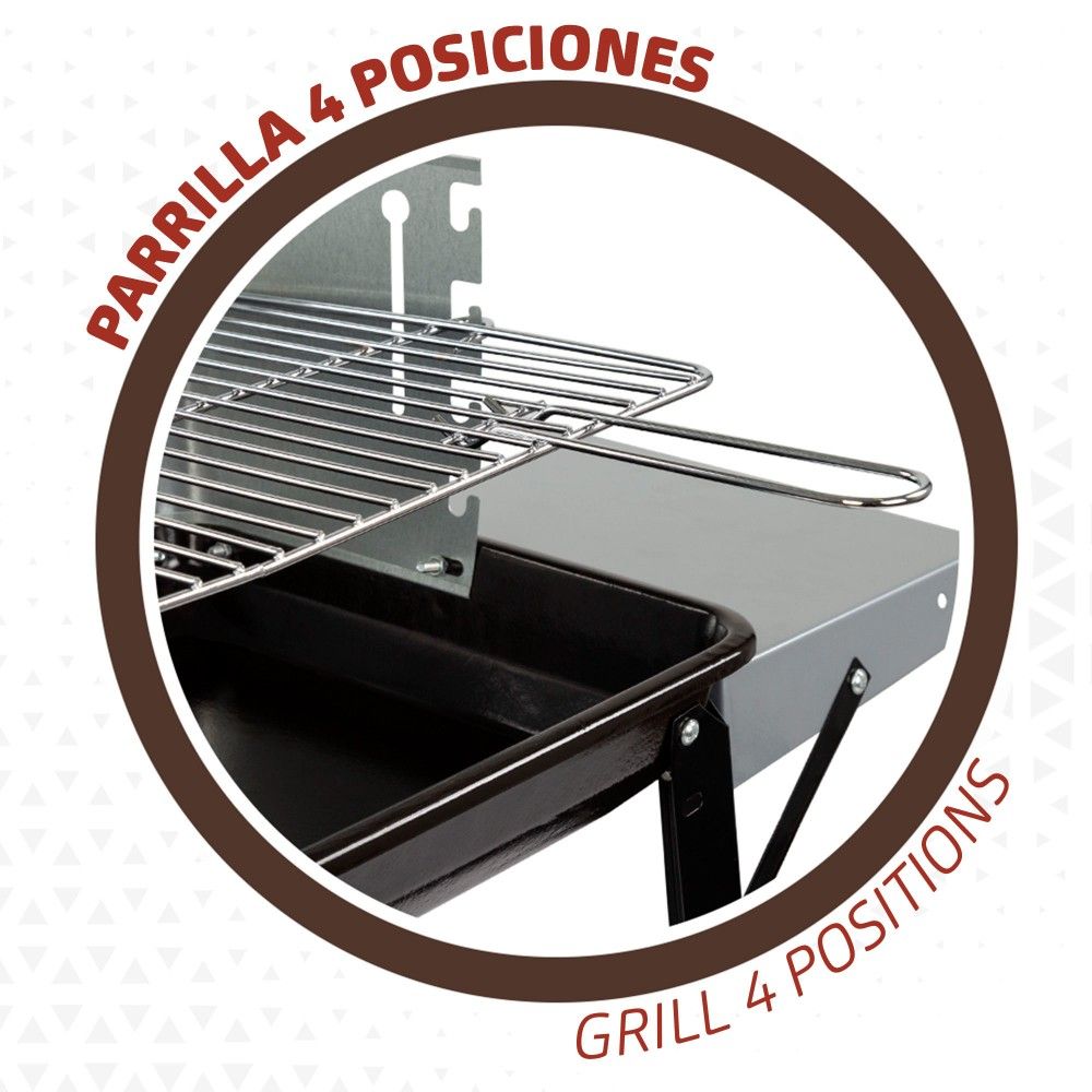 Aktywny przenośny grill węglowy z 4 wysokościami grilla