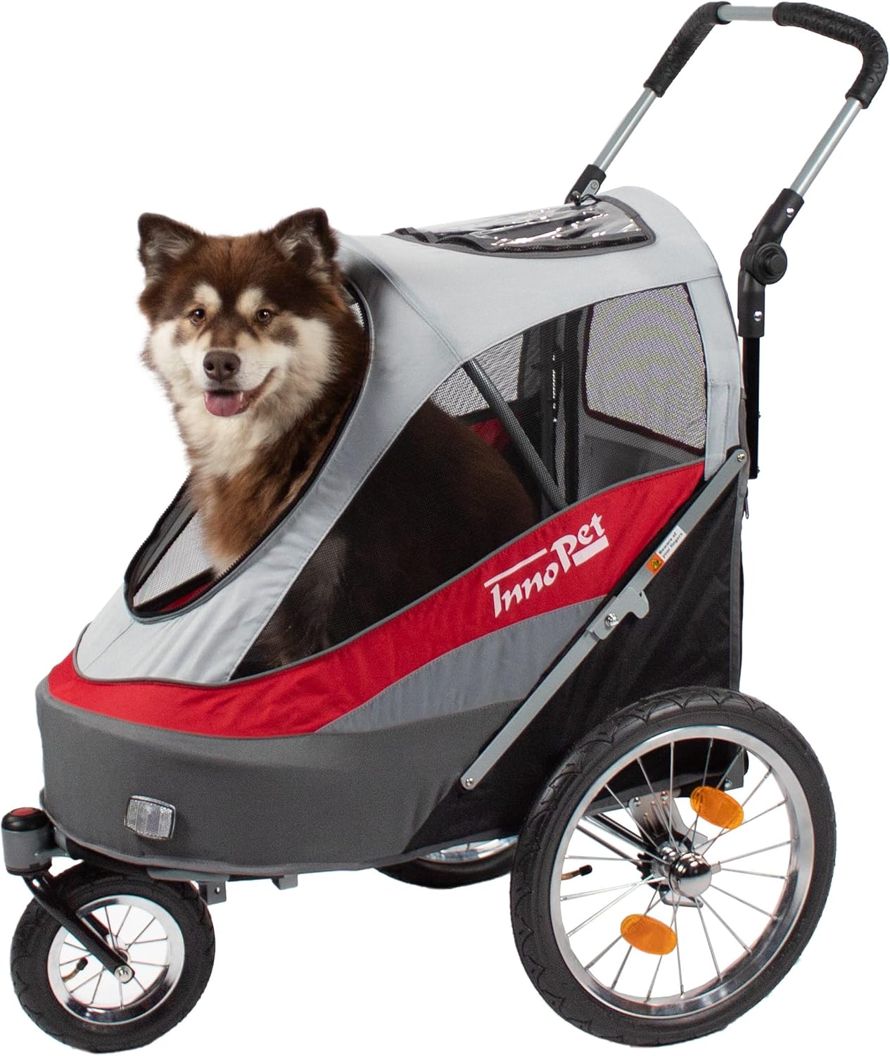 InnoPet® Sporty Trailer Pet składany wózek dla psów, do opon pneumatycznych, w zestawie osłona przeciwdeszczowa
