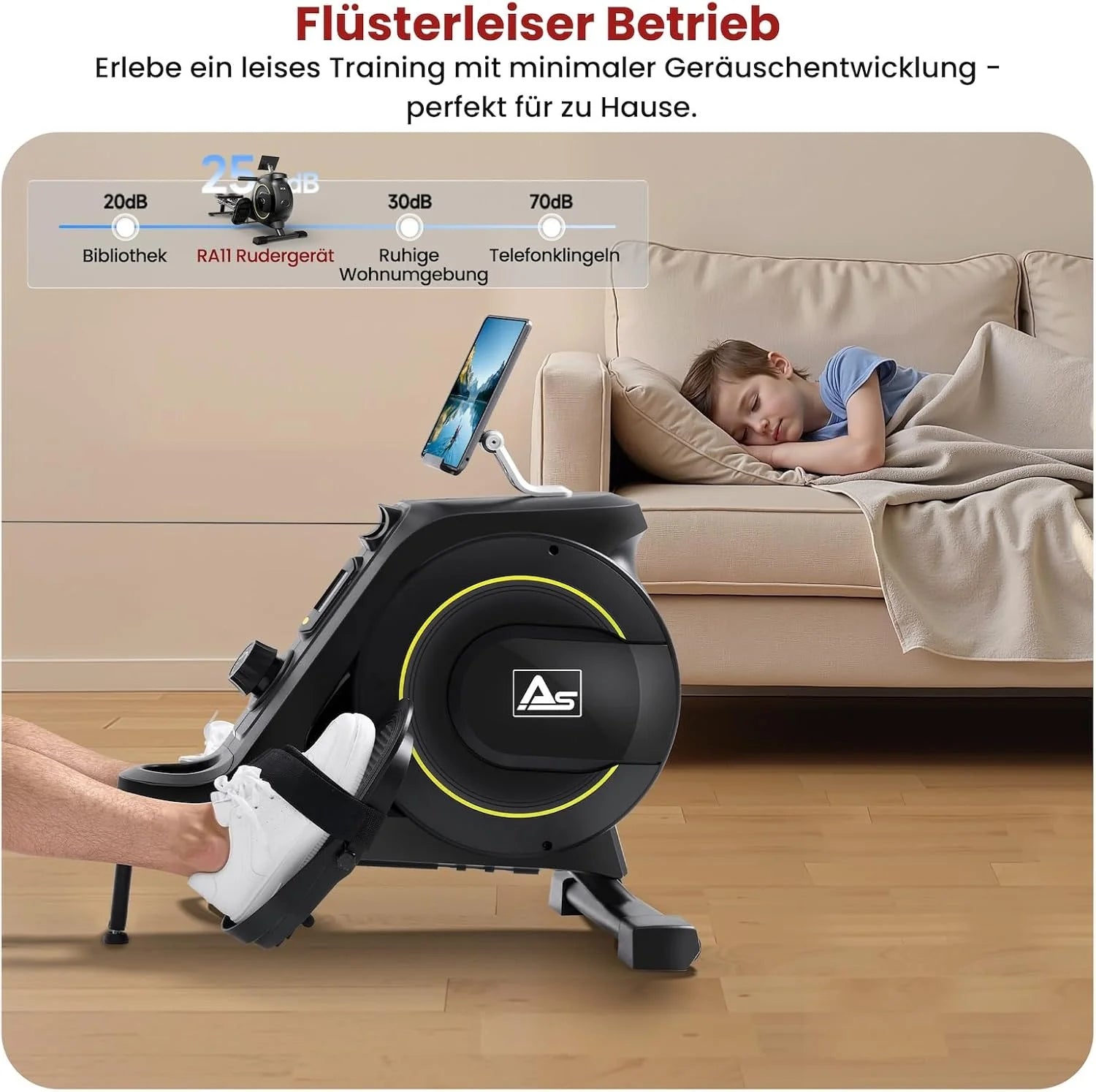 AsVIVA RA11 wioślarz składany | magnetyczny system hamowania i elektronicznie regulowany opór | wioślarz do domu | trening całego ciała i wytrzymałość | fitness | domowy trener do budowy mięśni i