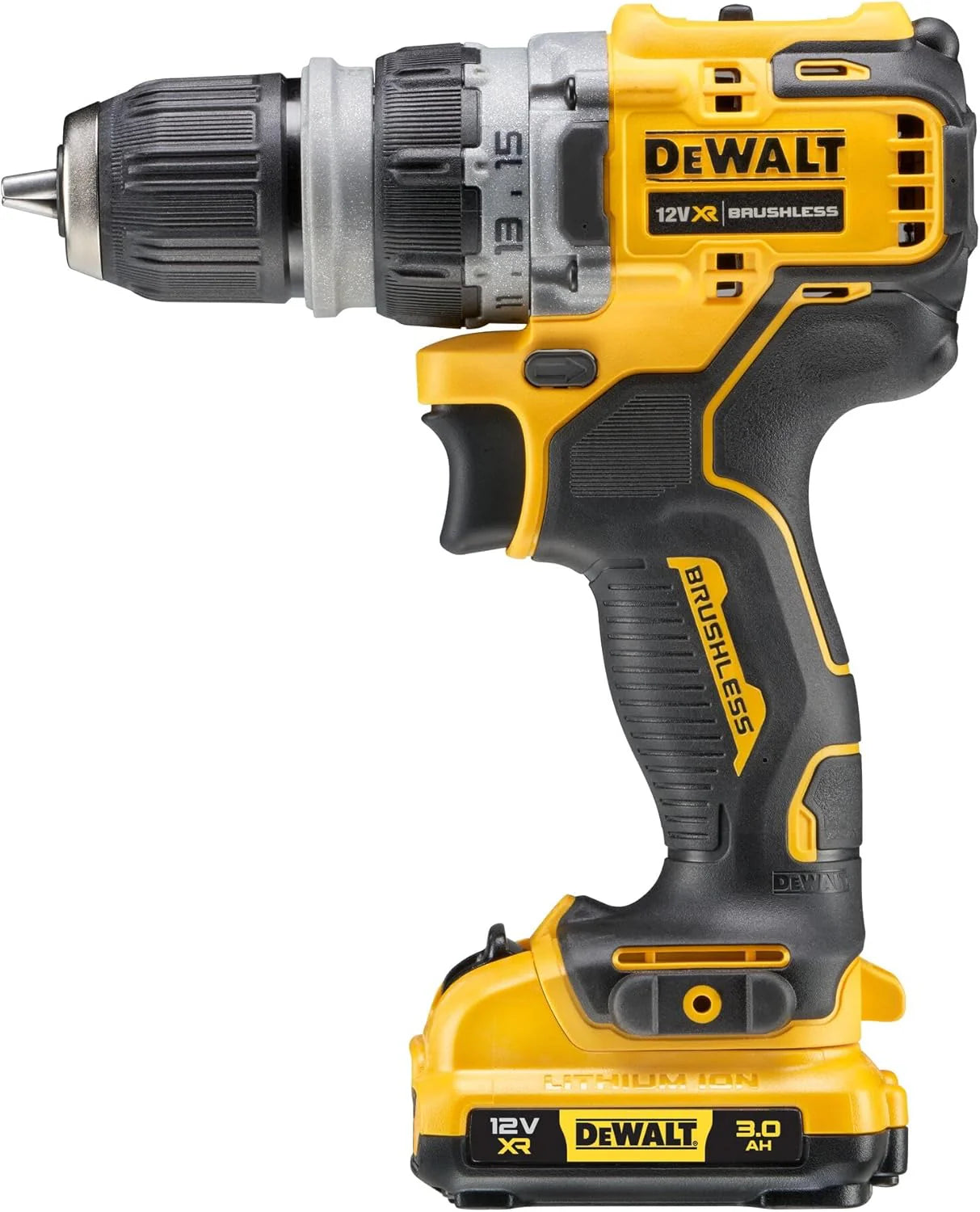 DeWALT DCD703L2T-QW Akumulatorowa wiertarko-wkrętarka, 12 V, w zestawie 2 x akumulator 3 Ah, 4 wymienne głowice, walizka TSTAK