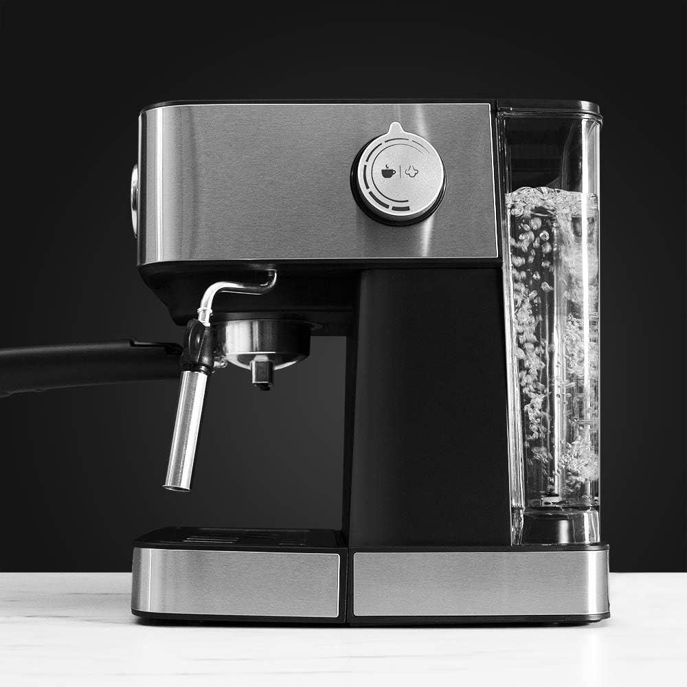 Cecotec Ekspres do kawy z podwójnym wyjściem Power Espresso 20 Barista Cream. 1550 W, 20 prętów, zbiornik na ziarna kawy 250g, młynek z 30 poziomami mielenia, termoblok, zbiornik na wodę 2.5 L