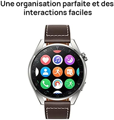 HUAWEI WATCH 3 Connected Watch 4G, Ekran dotykowy AMOLED, Ciągłe śledzenie zdrowia, Połączenia eSIM, GPS, 14 dni autonomii, współpracuje z iOS i Androidem, czarna bransoletka