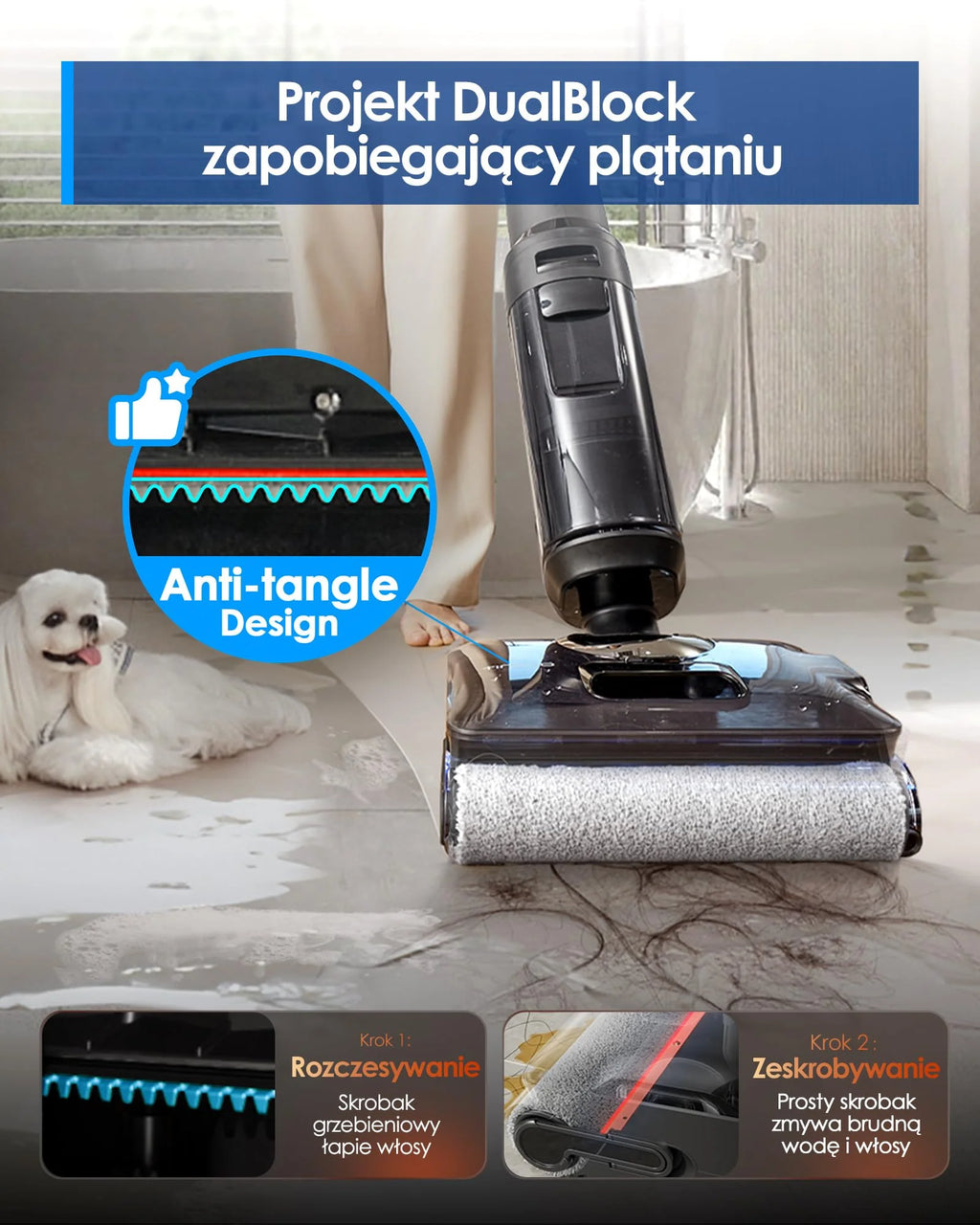 Tineco FLOOR ONE S7 Stretch Steam Draadloze Nat-Droog Stoomzuiger Alles-in-één, 160℃ HyperSteam, 180° Plat Liggend, Anti-Knoop Ontwerp, FlashDry Zelfreiniging, Tot 80 min gebruiksduur