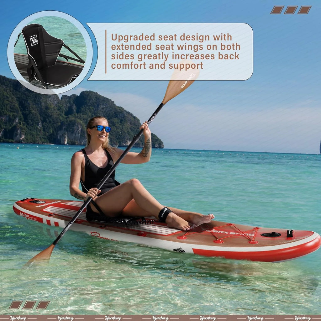 TIGERXBANG Deska SUP, deska do paddlingu, 10'8, 330 x 86 x 15 cm, z kompletnym nadmuchiwanym akcesoriami klasy premium, bardzo szerokie deski do wiosłowania dla dorosłych i dzieci, kolekcja Pandora