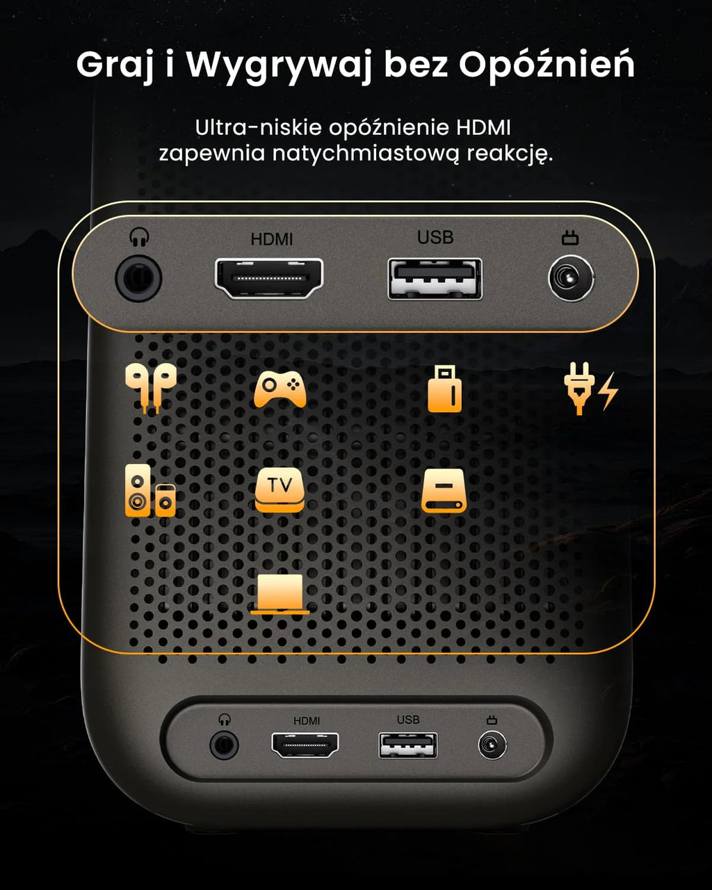 WEMAX Inteligentny Projektor Google TV 1080P Full HD, Obsługa 4K, 320 ISO Lm, MEMC Płynność na Mecze 2026, Auto Focus i Keystone, Omijanie Przeszkód, HDR10, Dolby Audio, WiFi 5G, Bluetooth