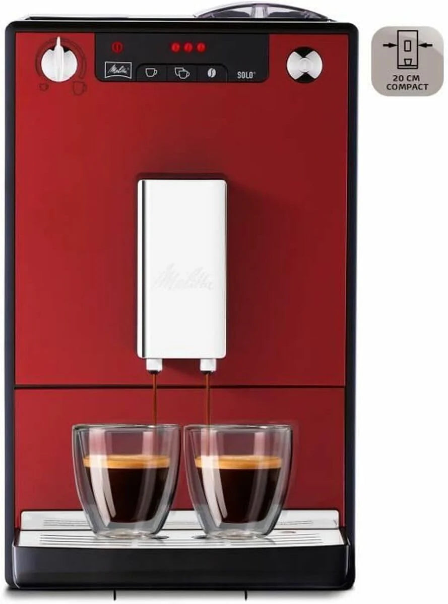 Melitta E 950-222 Caffeo Solo Automatyczny Ekspres do Kawy, 1400 W, 1,2 Litra, Czarny/Srebrny