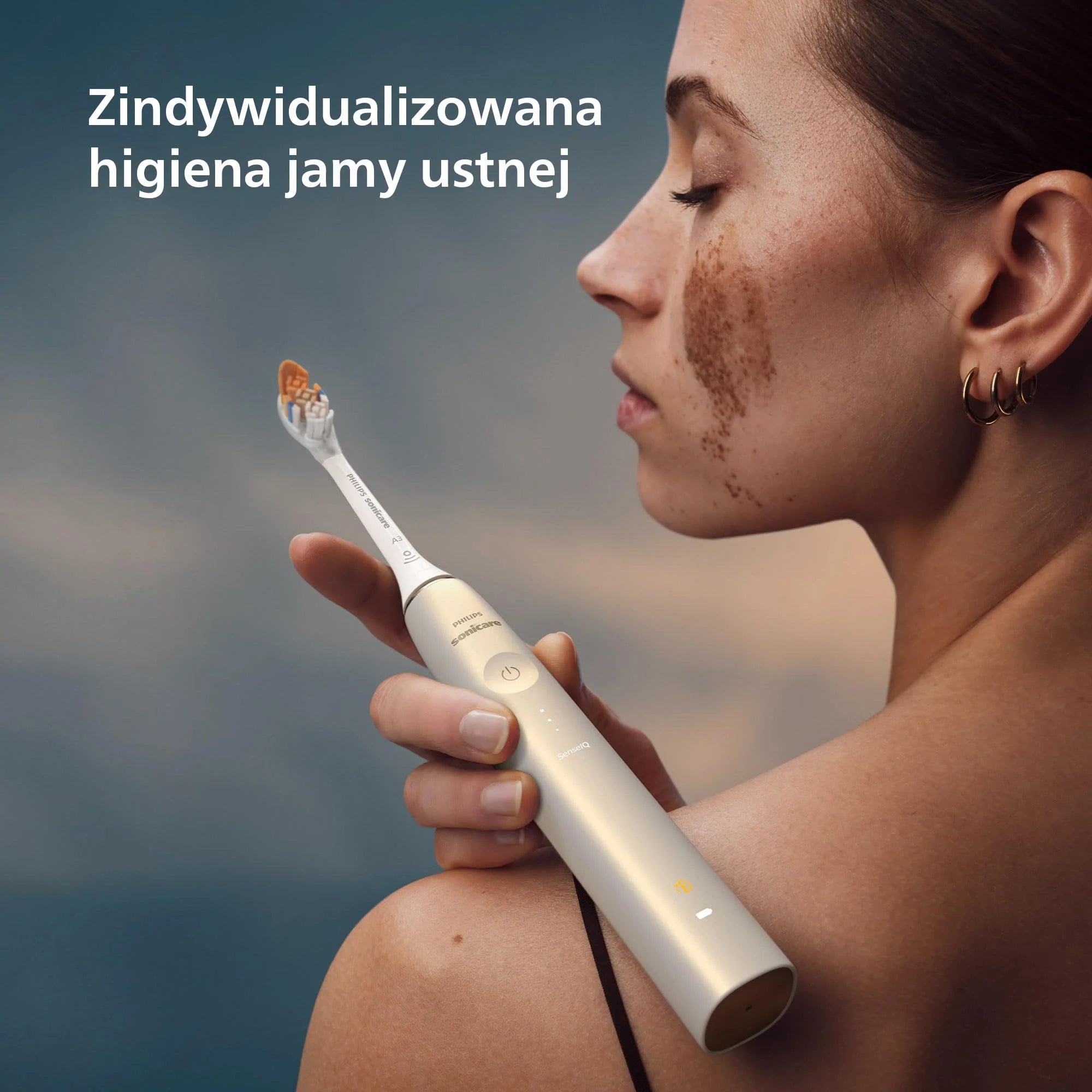 Philips Sonicare DiamondClean 9900 Prestige Elektryczna szczoteczka do zębów z technologią i aplikacją SenseIQ, 5 trybów szczotkowania, etui podróżne do ładowania, kolor szampański, HX9992/44
