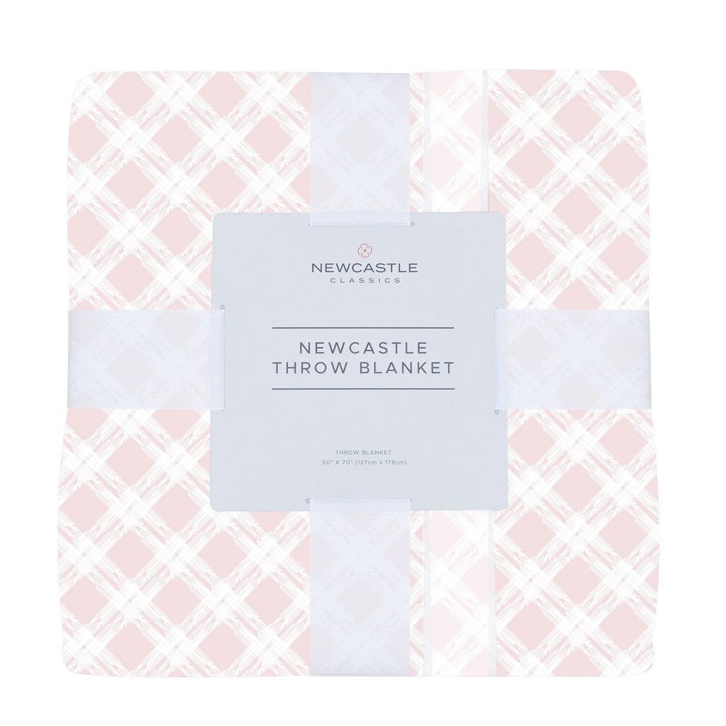 Primrose Pink Plaid Cotton Muslin Throw Blanket