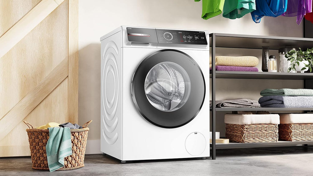 Bosch WGB244A40 Serie 8 pralka ładowana od przodu 9 kg, 1400 obr./min, Made in Germany, Speed Perfect, i-DOS ze skanowaniem środków piorących, Iron Assist – redukuje zagniecenia, Mini Load, Home