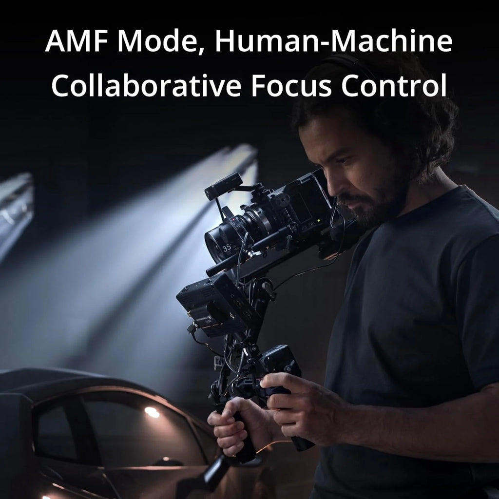 DJI Focus Pro Creative Combo, AMF system sterowania obiektywem, 20 m ostrości motywu, 76 800 punktów pomiarowych LiDAR, rozpoznawanie AI, sterowanie obiektywem FIZ, jednostka ręczna