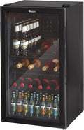 Swan 80L Glass Fronted Under Counter Fridge, Wine Beer and Beverage Cooler