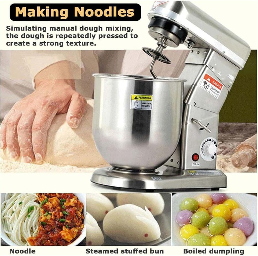 Commercial Food Mixer, 3 Speeds Food Stand Mikser, Kitchen Heavy Duty Mikser Mikser Z Miską Ze Stali Nierdzewnej Stojak Na Bakery Pizzeria Restaurant,5L