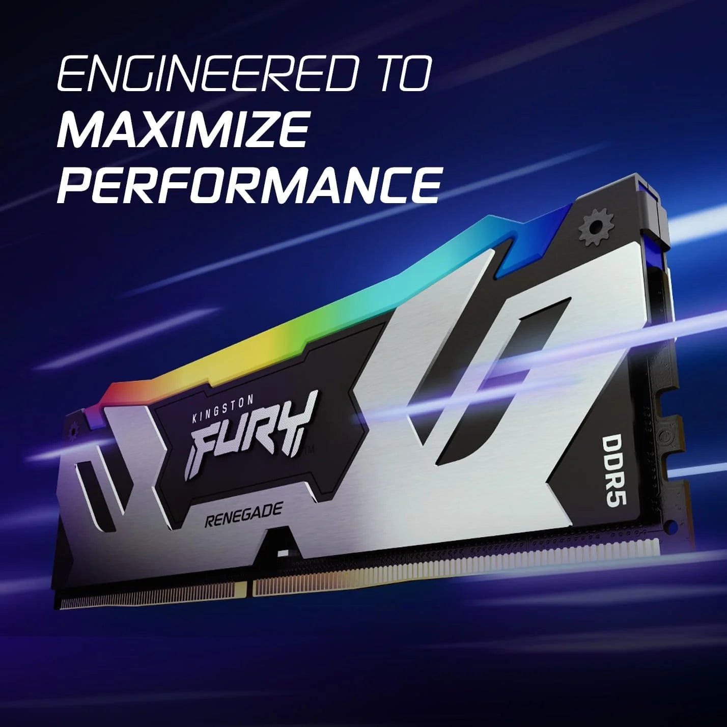 Kingston Fury Renegade Czarny RGB 16 GB 6400MT/s DDR5 CL32 DIMM pamięć do gier do komputera stacjonarnego - KF564C32RSA-16